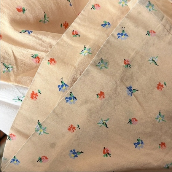 JOSEPH Silk Patchwork Colorblock Floral Print Short Sleeve Wide Leg Jumpsuit XS - Picture 9 of 9